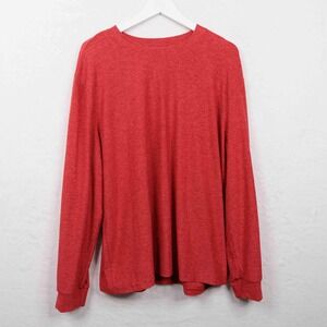 OUTDOOR VOICES Cloudknit Performance Long Sleeve Crew Neck T Shirt Red Mens XXL